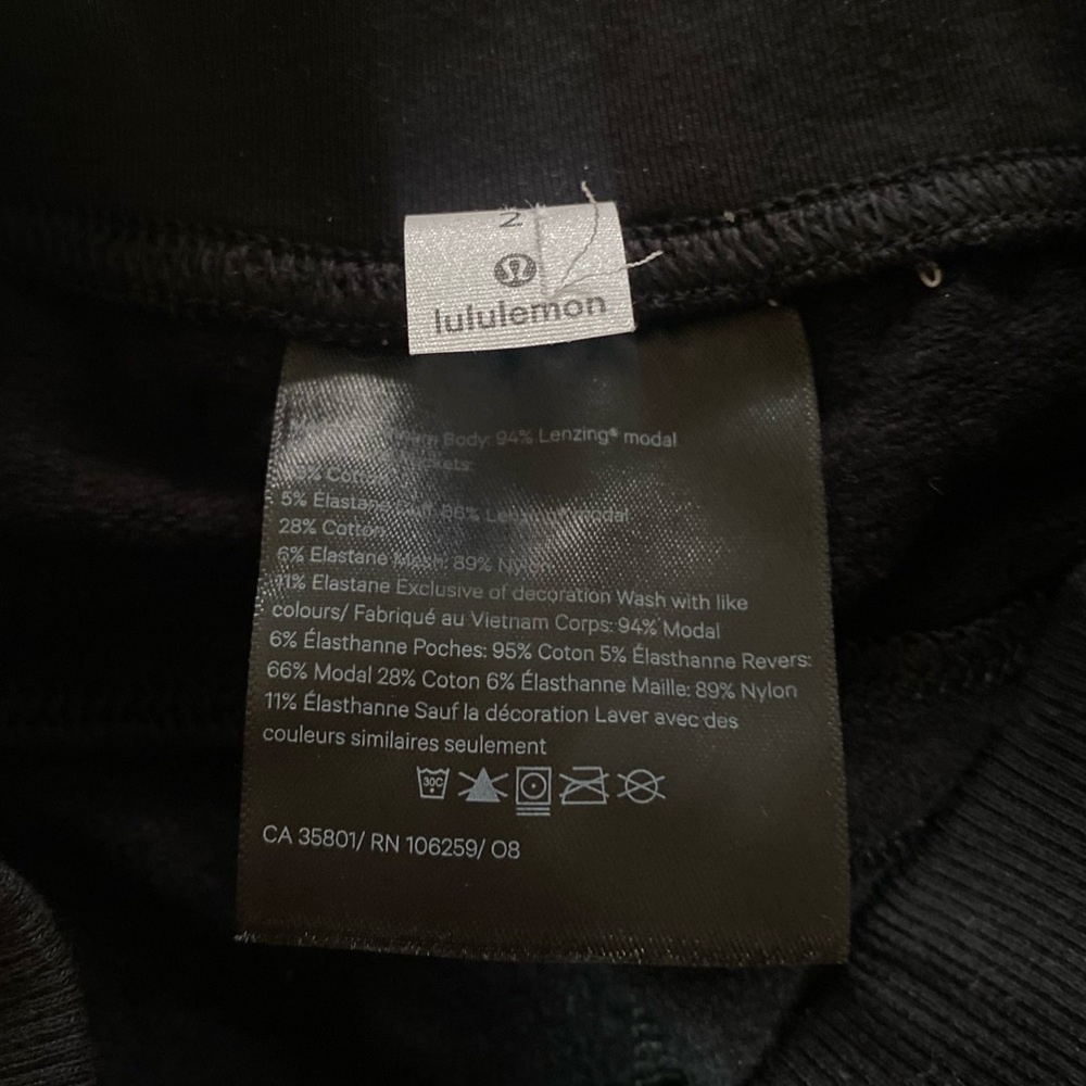 Lululemon Classic-Fit Mid-Rise Jogger Size XS Black Cozy Pockets - Picture 8 of 10
